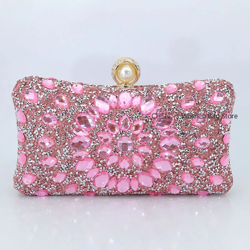 

Luxury Women Colorful Diamond Wedding Party Evening Bags Designer Girl Birthday Gift with Rhinestone Clutch Purse Wallet Handba