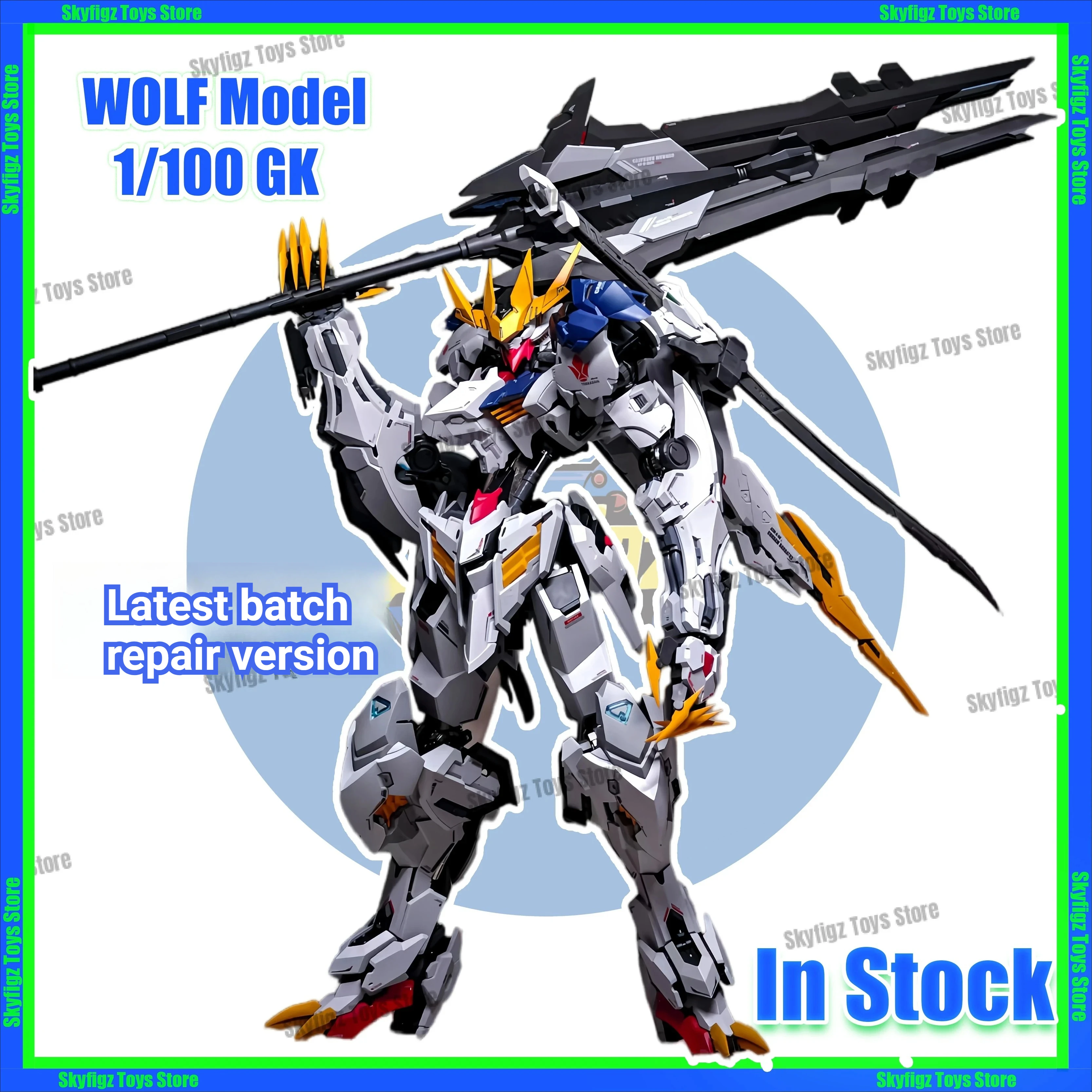 En Stock WOLF Segundo Lote de la Versión Reparada Modelo 1/100 MG Barbatos Wolf King GK Kit de Modelo Ensamblado Muñeco Robot Articulado