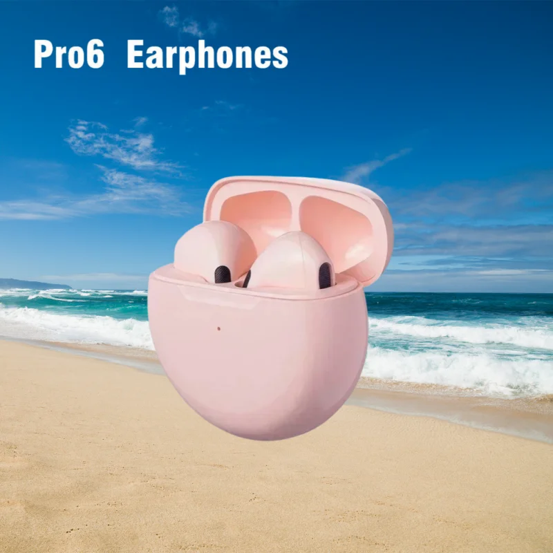 Original Pro6 TWS Touch Control Wireless Bluetooth 5.0 Headphones Sport Earbuds Music Headset For iphone Xiaomi phones Earphones