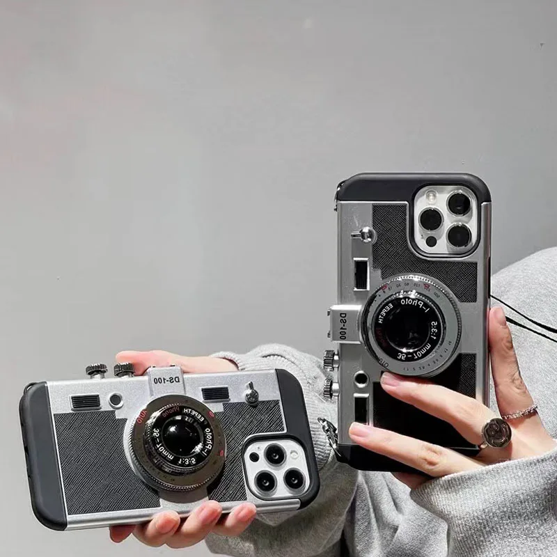 

Парижский кожаный чехол с 3d ретро-камерой для Samsung Galaxy A35 S24 S23 S22 S21 Ultra Plus Note20ultra, аксессуары S24ultra, чехол