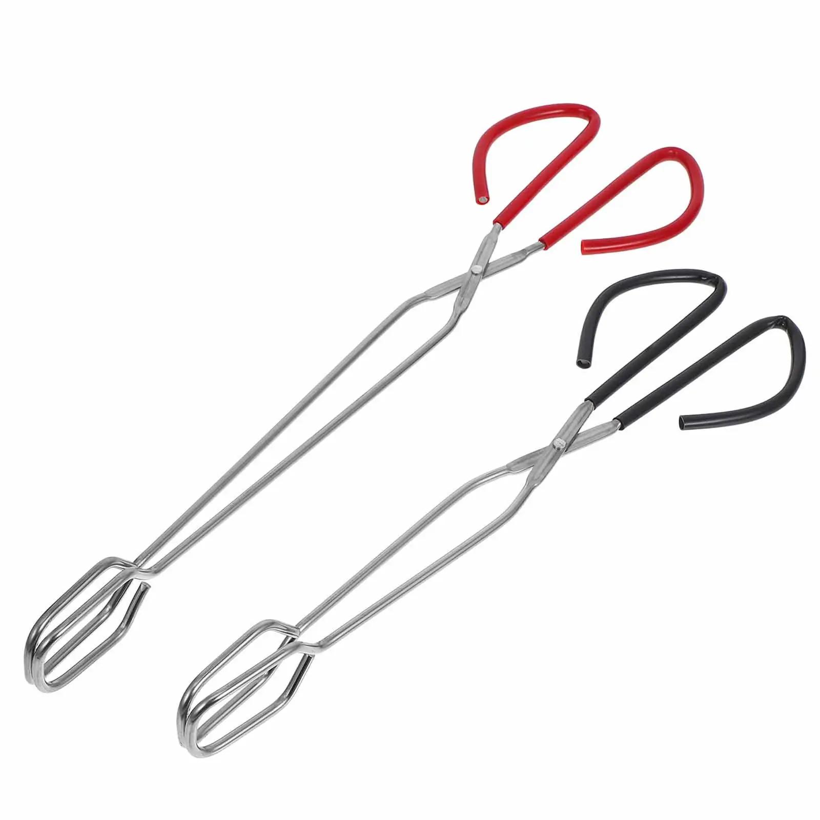 2Pcs Outdoor Charcoal Tongs Stainless Steel Fireplace Tong Heavy Duty Log Grabber for Bbq Camping Fire Pit Grilling Ergonomic