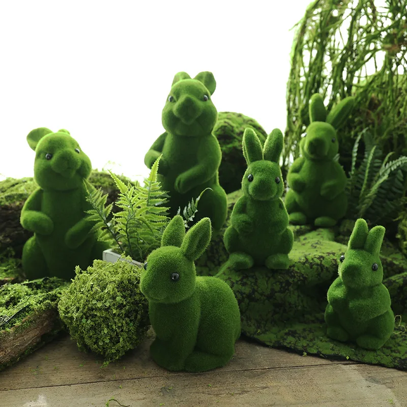 Simulation moss forest moss bunny wedding kindergarten shopping mall window scene layout gardening decoration