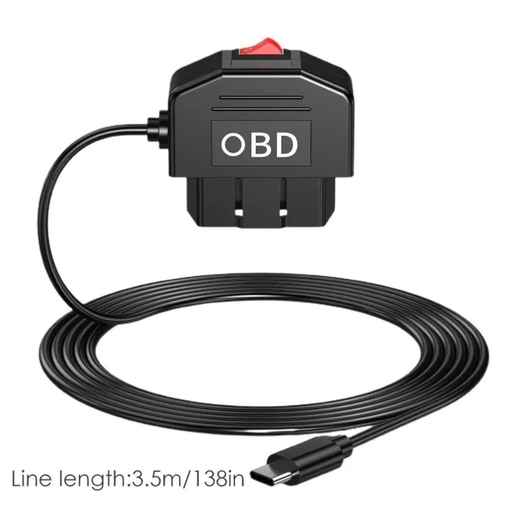 24h Parking Car Accessories Battery Protection OBD To Type C Charger Power Cable 1 Piece for Dash Camera Car DVR view 6