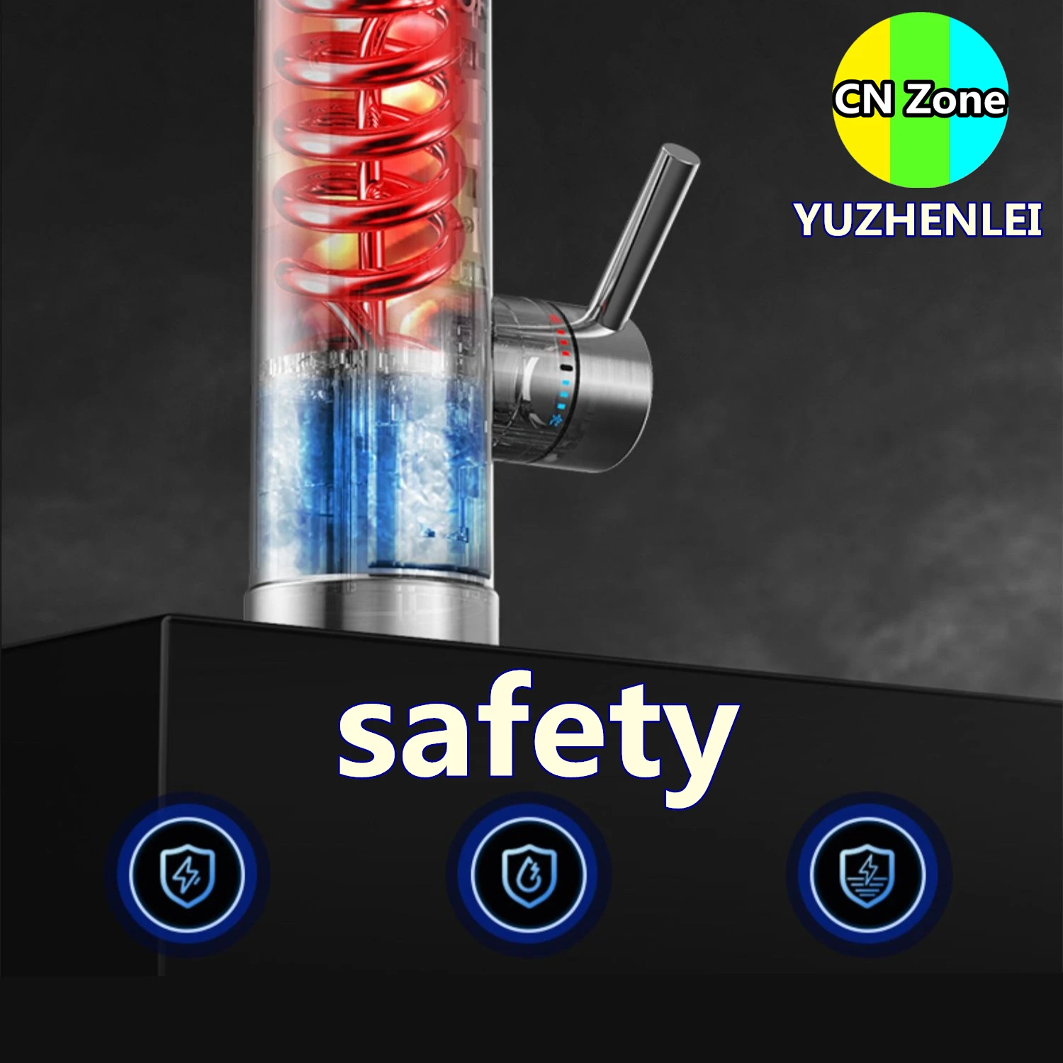 Grifo de agua caliente instantáneo de acero inoxidable, calentador eléctrico rápido, sin tanque, tipo de calefacción, 3,4 kW, cocina, baño, balcón, doble uso
