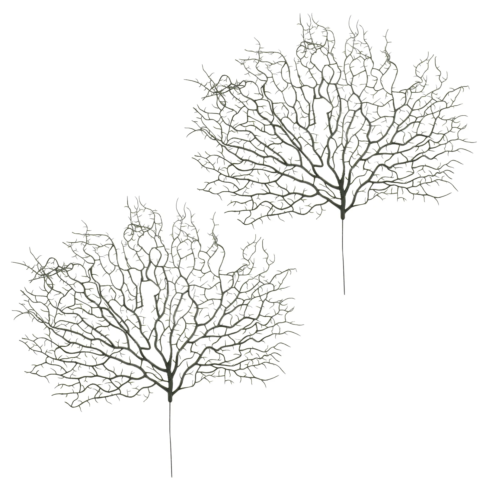 

2pcs Artificial Coral Branch Dark Green Simulation Decor Fish Tank Landscaping Home Party Aquarium Reef Ornaments Stylish