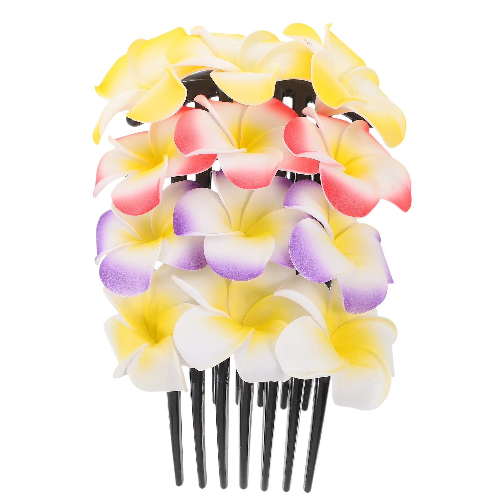 

4pcs Colorful Flower Hair Accessories Bridal Comb Plumeria Clip Decorative Combs Flowers Clips Modeling Wedding Pins For Women