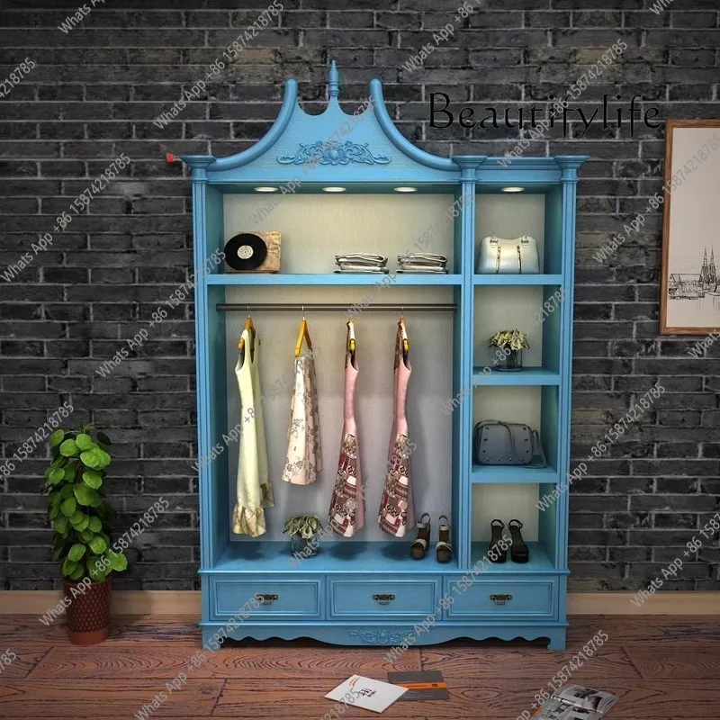 JL Medieval Display Cabinet Shoe Cabinet Bags Clothing Store Display Rack European Retro Store Customized Display Cabinet