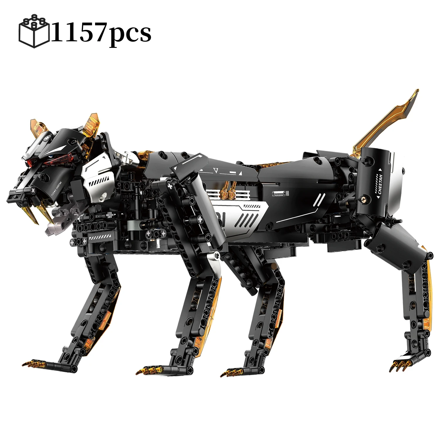 

Animal Toy Mechanical Leopard Building Blocks Creative Technical MOC Version Assembly Bricks Gift Idea All Ages