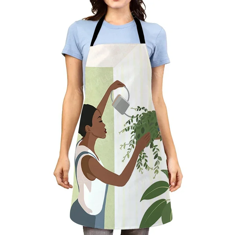 Aesthetic Women kitchen apron kids original Children Waterproof girl  princess waiter work apron oil proof nordic boho plant