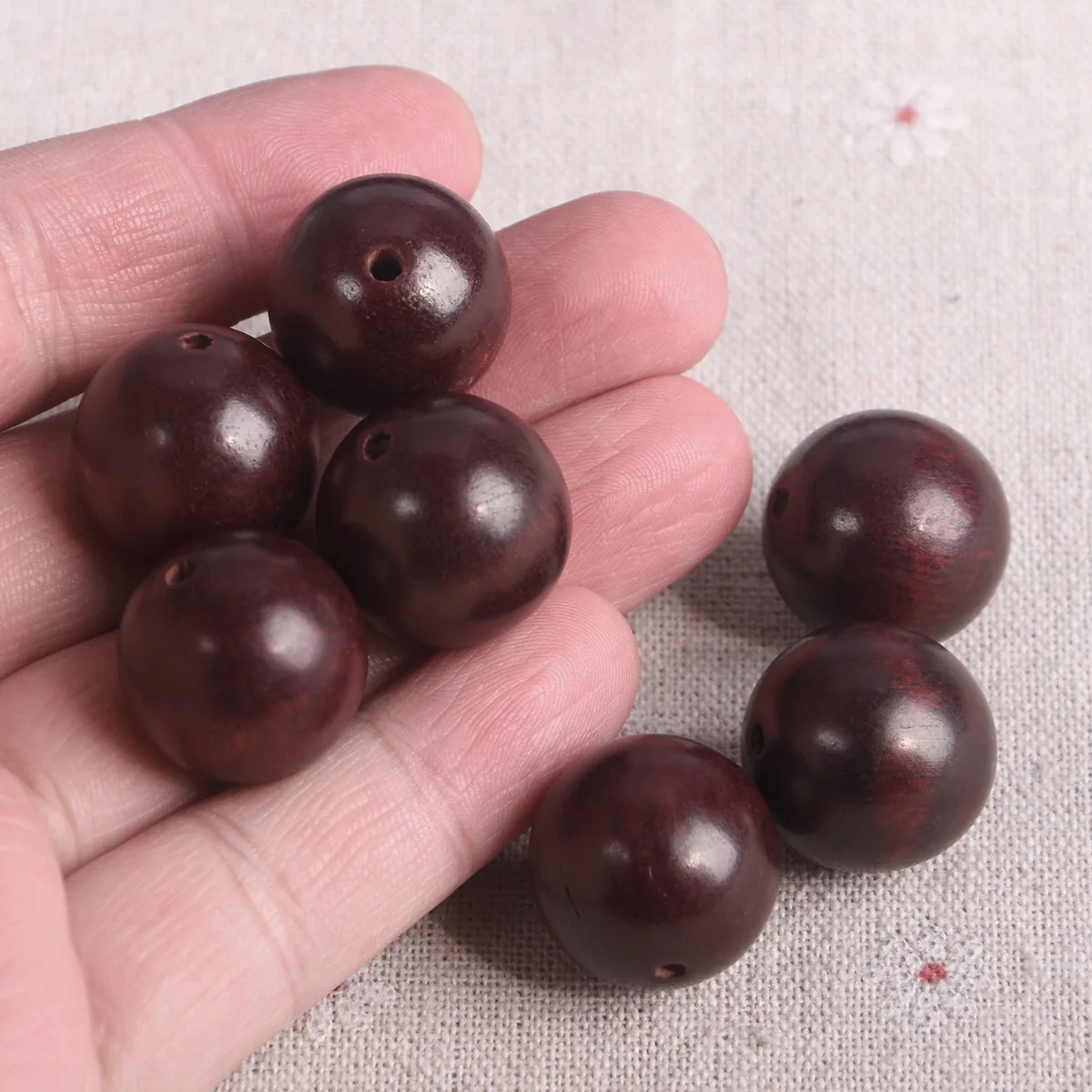 5pcs Round Natural Rosewood 20mm Loose Wood Beads For Jewelry Making DIY Bracelet Findings