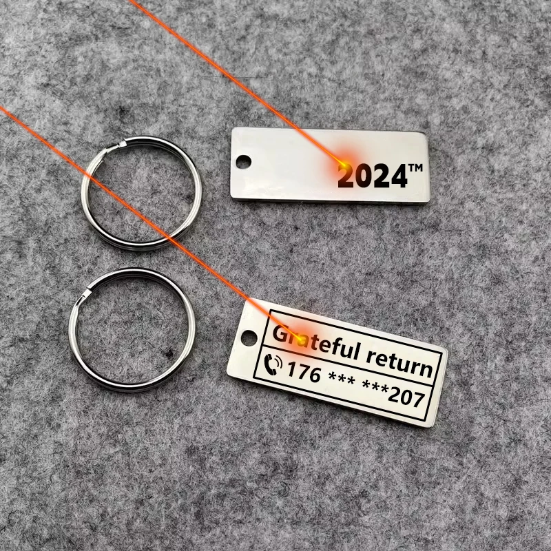 Custom Logo Anti-Lost Keychain Personalized Customized Keyring for Car Name Phone Number Men Women Key Chain Engraved Design