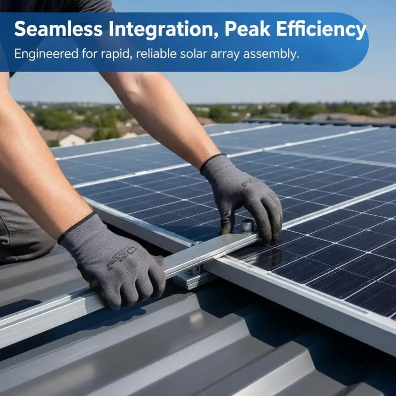 Solar Mounting Rail Connectors Eco-friendly Aluminium Photovoltaic Bracket for Home Grid-tied Solar System