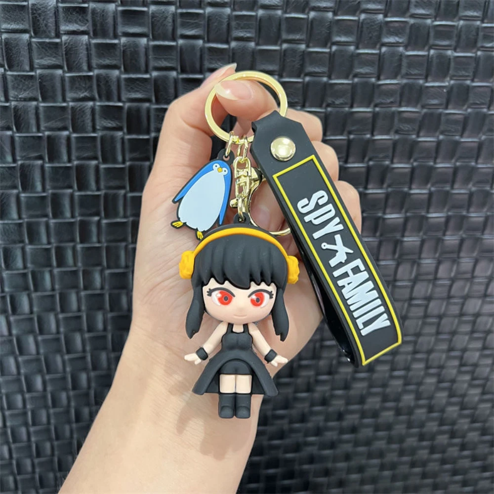 Spy X Family Aesthetic Keychain Anime Figures Twilight Anya Yor Loid Forger Key Chain 3D Soft Silicone Backpack Keyring Pendant