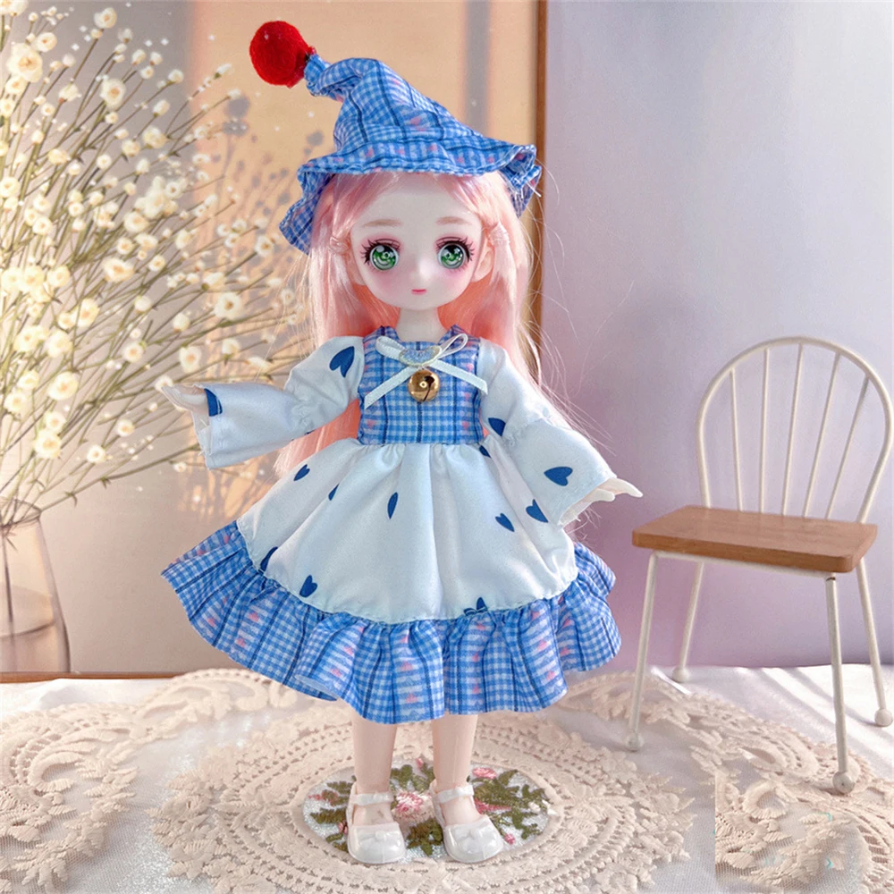 with Clothes BJD Doll 3D Eyes Simulated Eye Simulated Eye Hinge Doll 1/6 BJD Cute Removable Joints Doll Girls Gifts