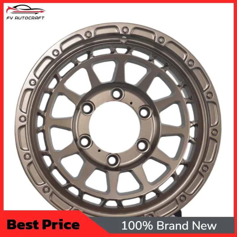 【2026】Factory Direct Supply Matte Bronze Simulated Beadlock Off-Road Alloy Wheels 15 Inch 5x114.3 6x139.7 4x4 Truck Aluminum Ri