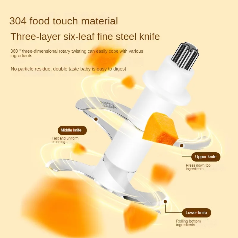 220V 300ML Electric Meat Grinder Multifunctional Food Grinding Machine With Glass Bowl Food Blender For Baby Food And Seasoning