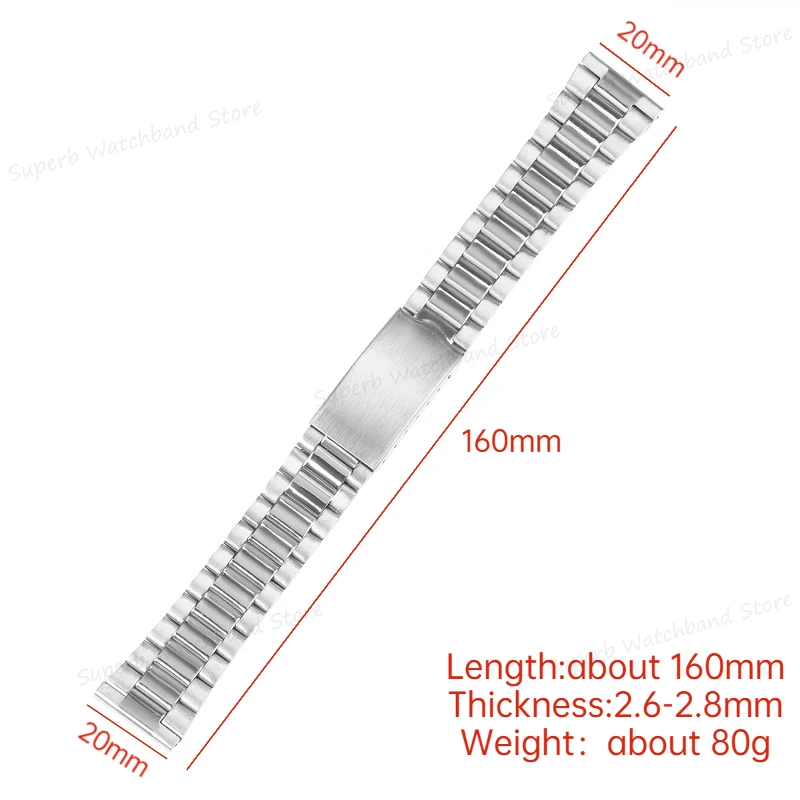 12 14 18 20mm Universal Watch Band  for Men Women Metal Bracelet Replacement Folding Buckle Men Stainless Steel Watch Strap