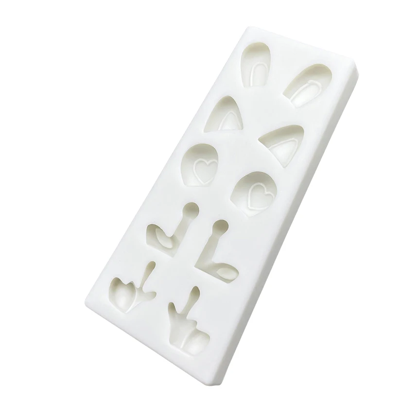 Cartoon Bunny Cat Bear Deer Ears Silicone Sugarcraft Mold Resin Tools Cupcake Baking Mould Fondant Cake Decorating Tools