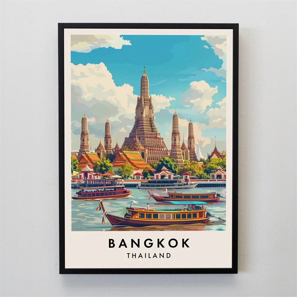 1pc frameless Canvas Painting Phuket Travel Print Vintage Wall Art Travel Phuket Print Poster Thailand Travel Art Canvas Paintin