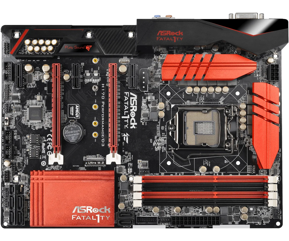 1151 Motherboard ASRock Fatal1ty H170 Performance/D3 Motherboard Intel H170 DDR3 64GB M.2 PCI 3.0 for 7th/6th Gen Intel Core cpu