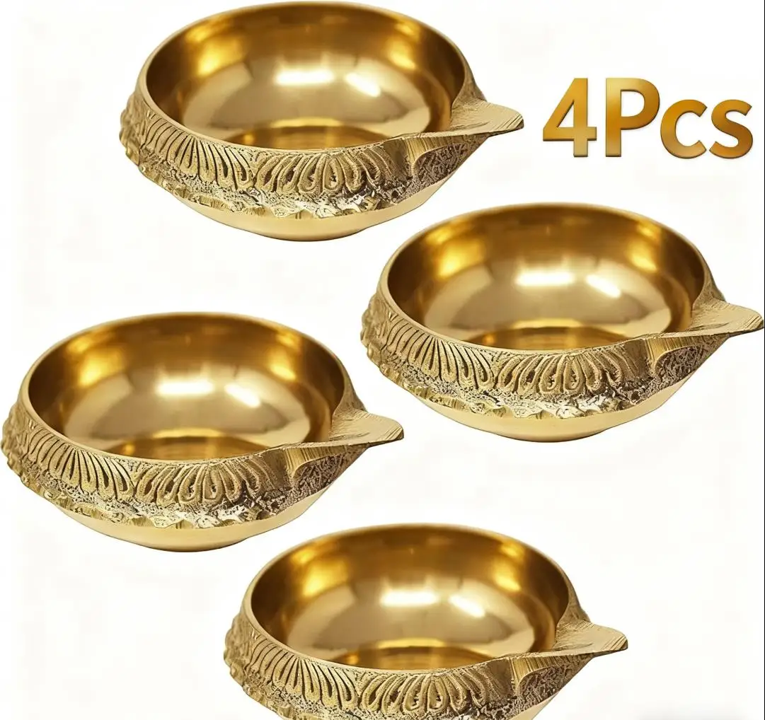 

4 Pc Alloy Kuber Diya Set for Diwali Pooja & Home Decor | Ideal for Festivals & Daily Worship (Set of 4)