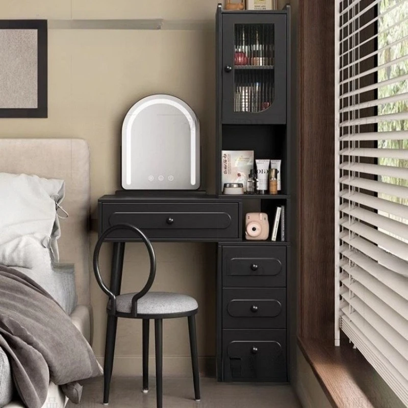 Komoda z litego drewna, zintegrowana szafka do przechowywania w małej sypialni, toaletka w stylu amerykańskim retro, wielowarstwowa.