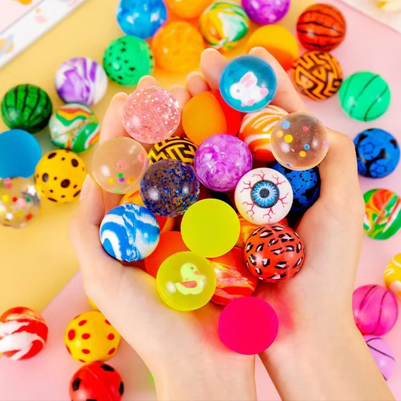 

30PCS Rubber Bouncy Balls 32MM Kids Birthday Party Favors And Carnival Prizes Regalos Cumpleaños Niños Para Invitados