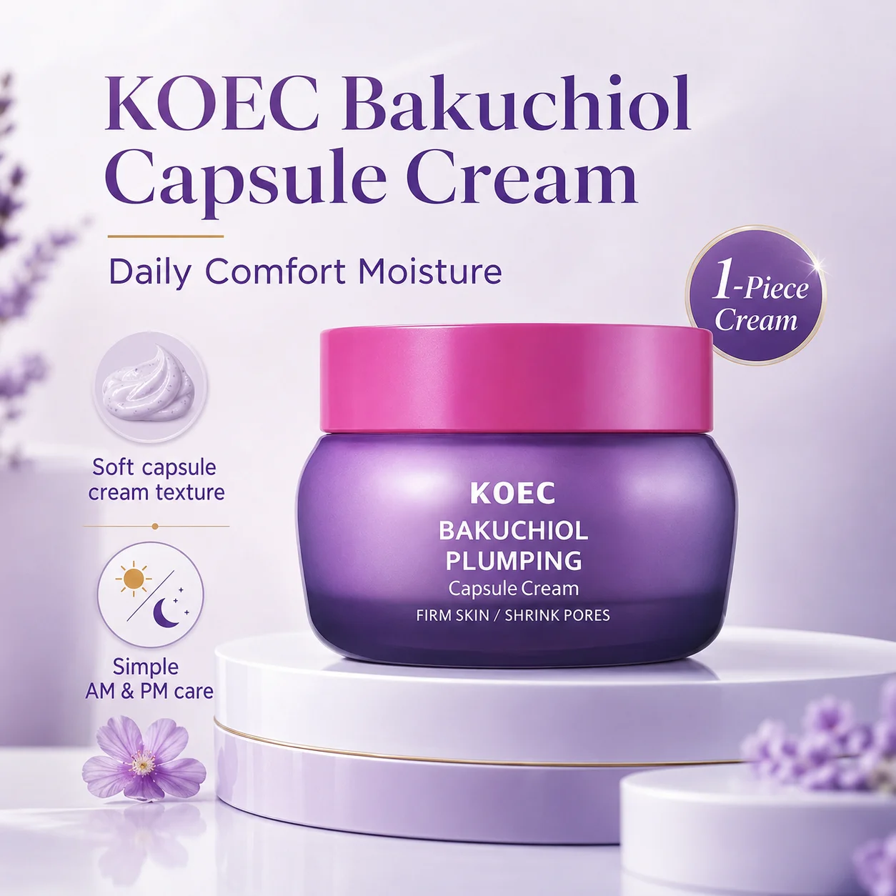 Bakuchiol Plumping Hydrating Capsule Cream Face Moisturizer