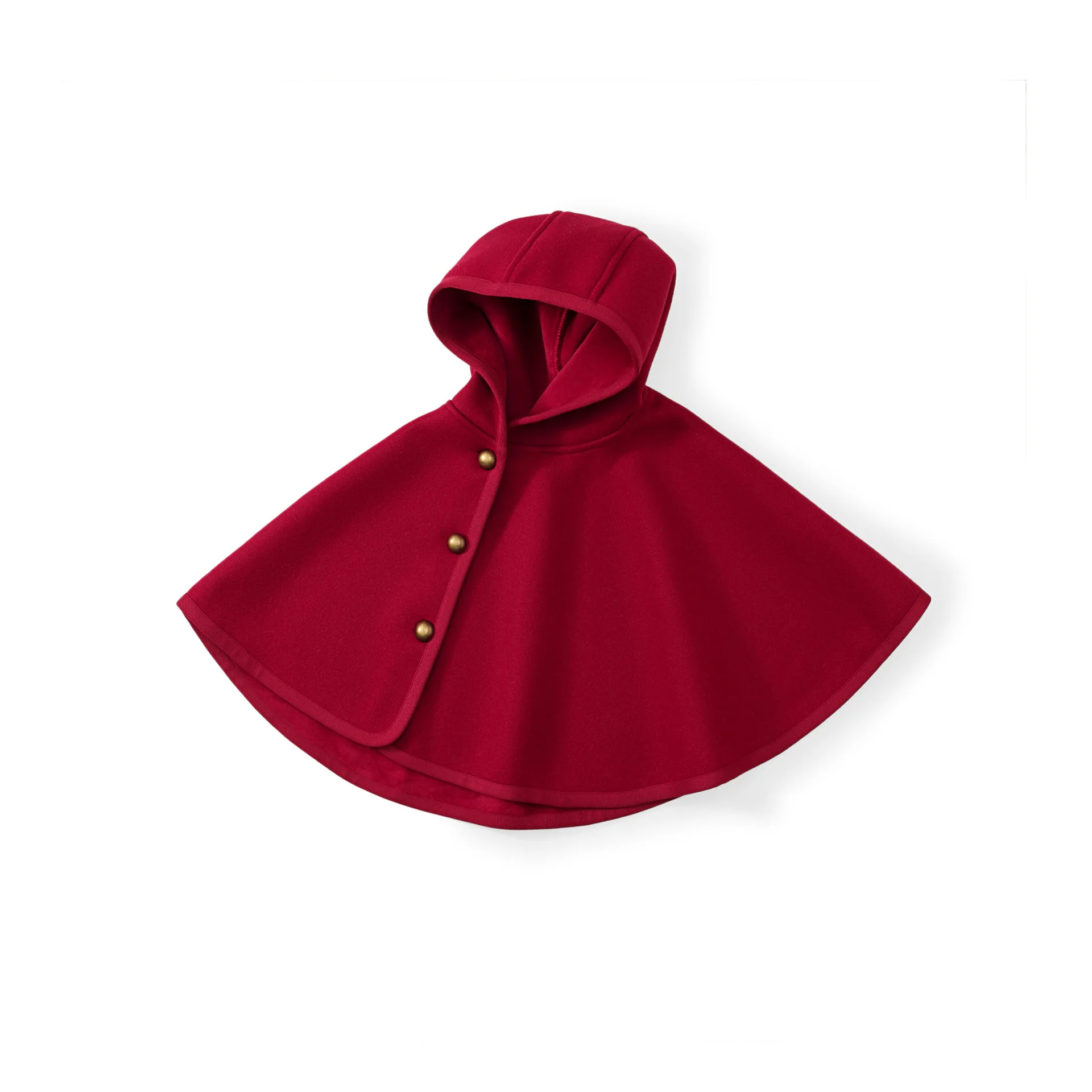 Autumn Winter Children Girl Capes Cotton Solid Infant Baby Girl Cloak Loose Velvet Toddler Kid Girl Hooded Red Cape Shawl