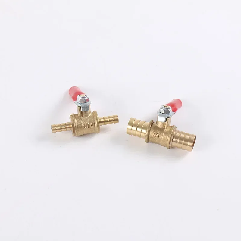 6mm 8mm 10mm12mm Ball Faucet Shutoff Ball Valve Hose Barb Inline Water Oil Air Gas Fuel Line Small Brass Ball Valve