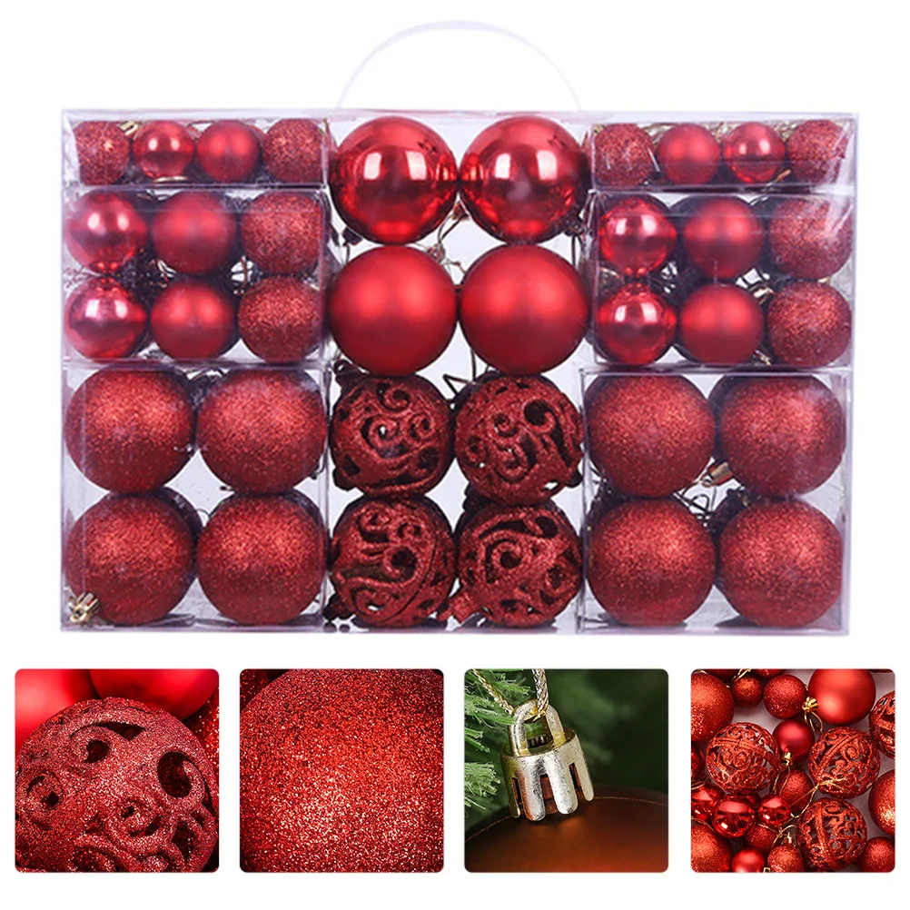 Bolas de Navidad Decoración Decoraciones para árboles Adornos colgantes decorativos Hogar de plástico rojo