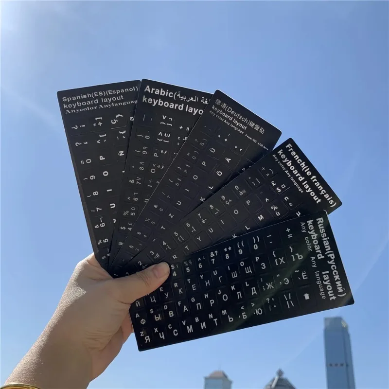 English Spanish Italian Korean French Keyboard Stickers Frosted Language Keyboard Sticker for Laptop Desktop PC Standard Letter