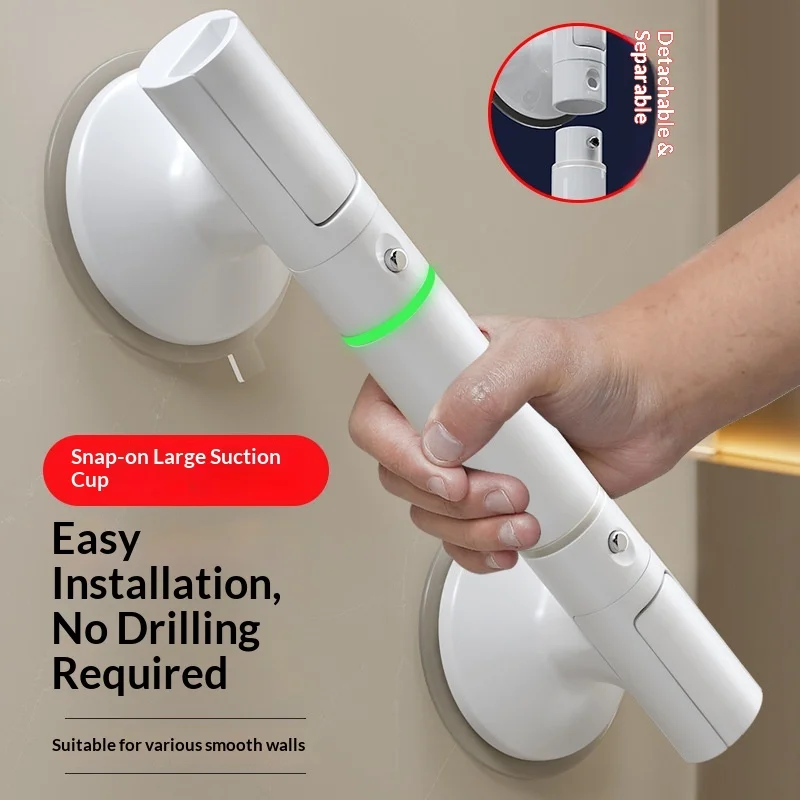 Anti Slip Vacuum Suction Grab Bar Bathroom Safety Handle No Drilling Shower Hand Rail Elderly Toilet Bath Support Grab Rail