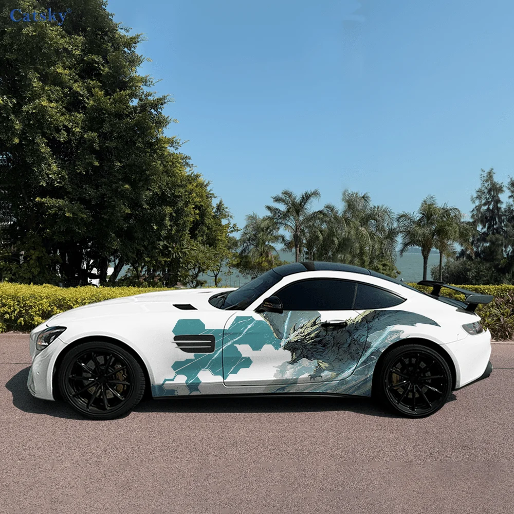 CATSKY.2pcs.Sticker with Lightning & Fire-Breathing (Decorative & Scratch-Resistant, Fade-Proof, Wear-Resistant, Edge-Lifting-Pr