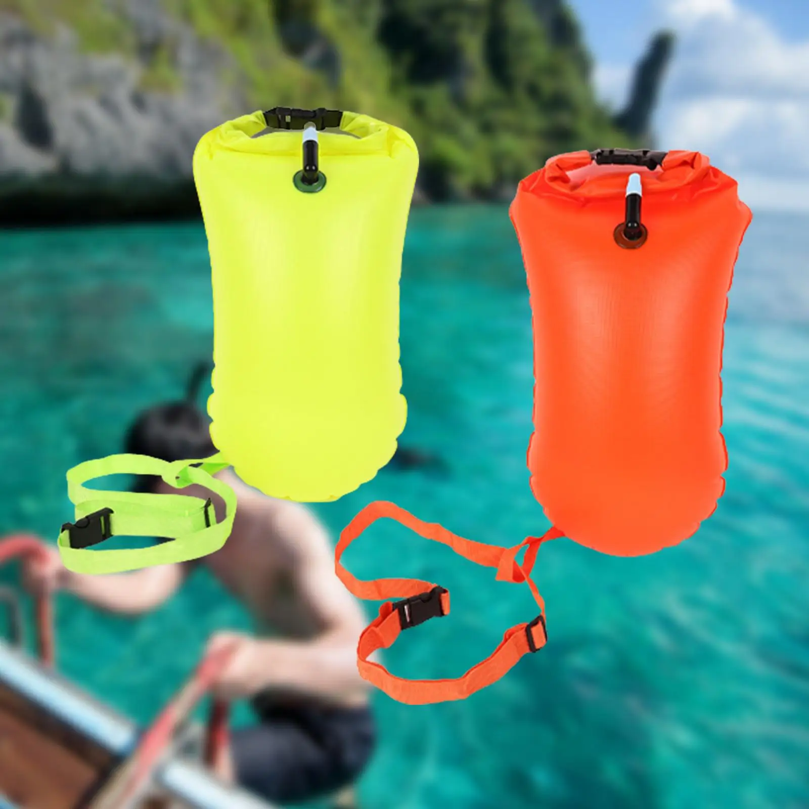 Boa da nuoto Borsa impermeabile Ultraleggera Swim Training Swim Float Kayak per canottaggio Immersioni Pesca Rafting