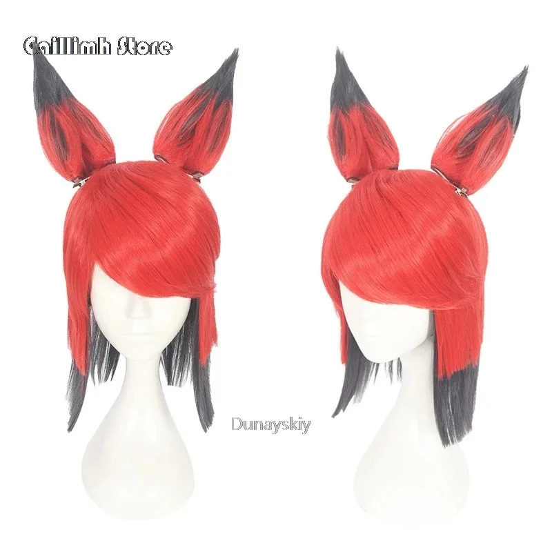 2025 yiyiNew Hazbin Hotel ALASTOR Pelucas de cosplay Accesorios para el cabello Halloween Carnaval Disfraces de Navidad Accesorios