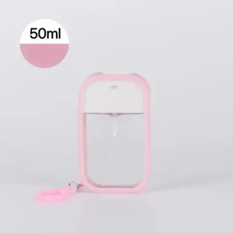 50ml 스프레이 작은 살균 스프레이 향기로운 비건 손 소독제 키 체인 향수 알코올 물 스프레이 병 여행 디스펜서