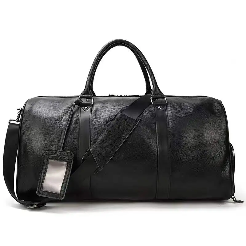 

Wholesale Fashion Men Rolling Waterproof Travel Gym Casual Shoulder Classic Luggage Sport Bag Large Genuine Leather Duffel Bag