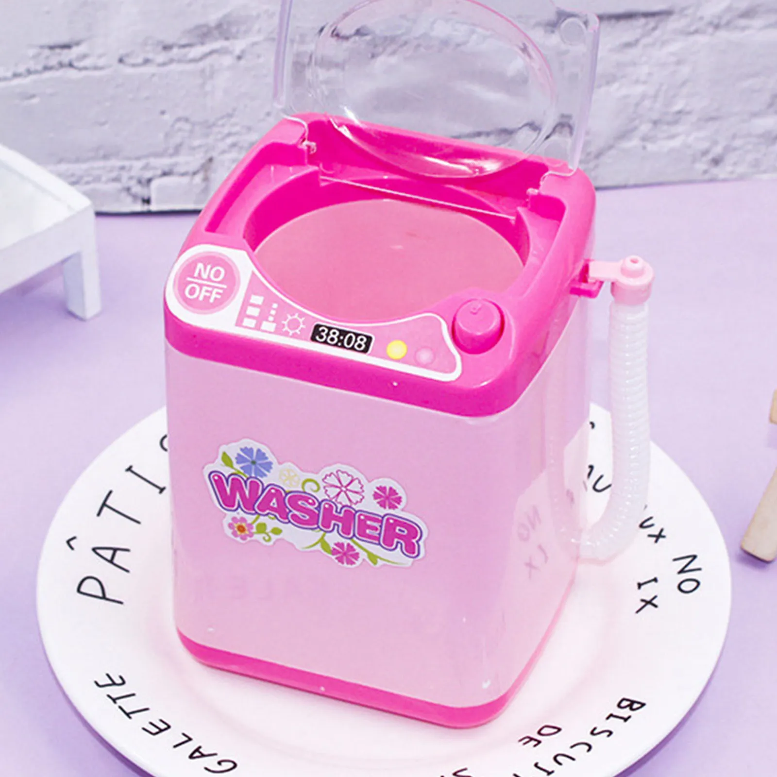 1Pcs Mini Electric Washing Machine Creative Kids Playing House Educational Pretend Play Home Appliance Role-Play Plaything