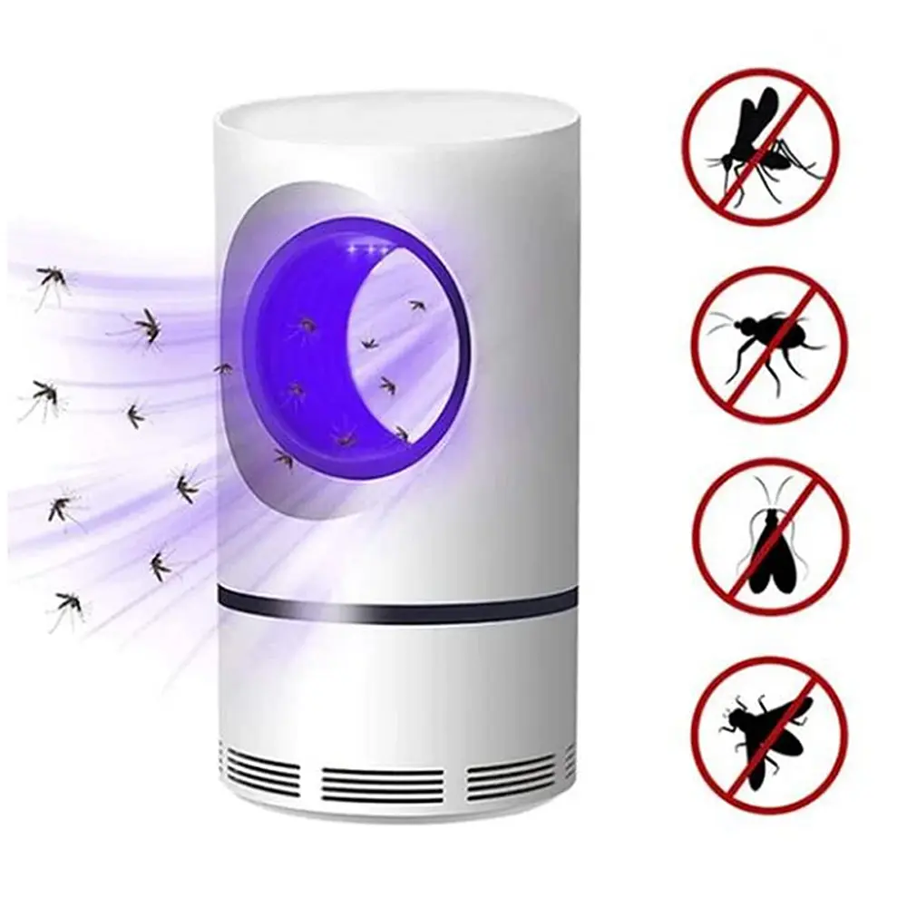 1 pc elétrico fly bug mosquito assassino de insetos led luz armadilha lâmpada controle pragas pequenas com fonte alimentação usb e adaptador