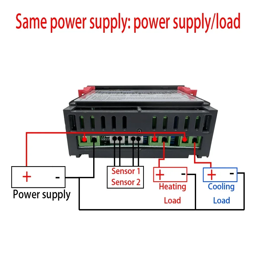 STC-3008 Dual Digital Temperature Controller Two Relay Output Thermostat Heater with Probe 12V 24V 220V Home Fridge Cool Heat