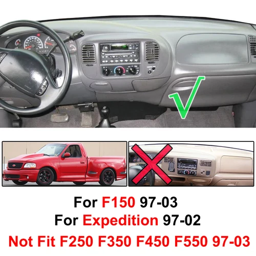 Imagen 2 del producto Xukey Dash Mat salpicadero tablero cubierta Dash para Ford F150 F-150 Expedición de 1997, 1998, 1999, 2000, 2001, 2002, 2003