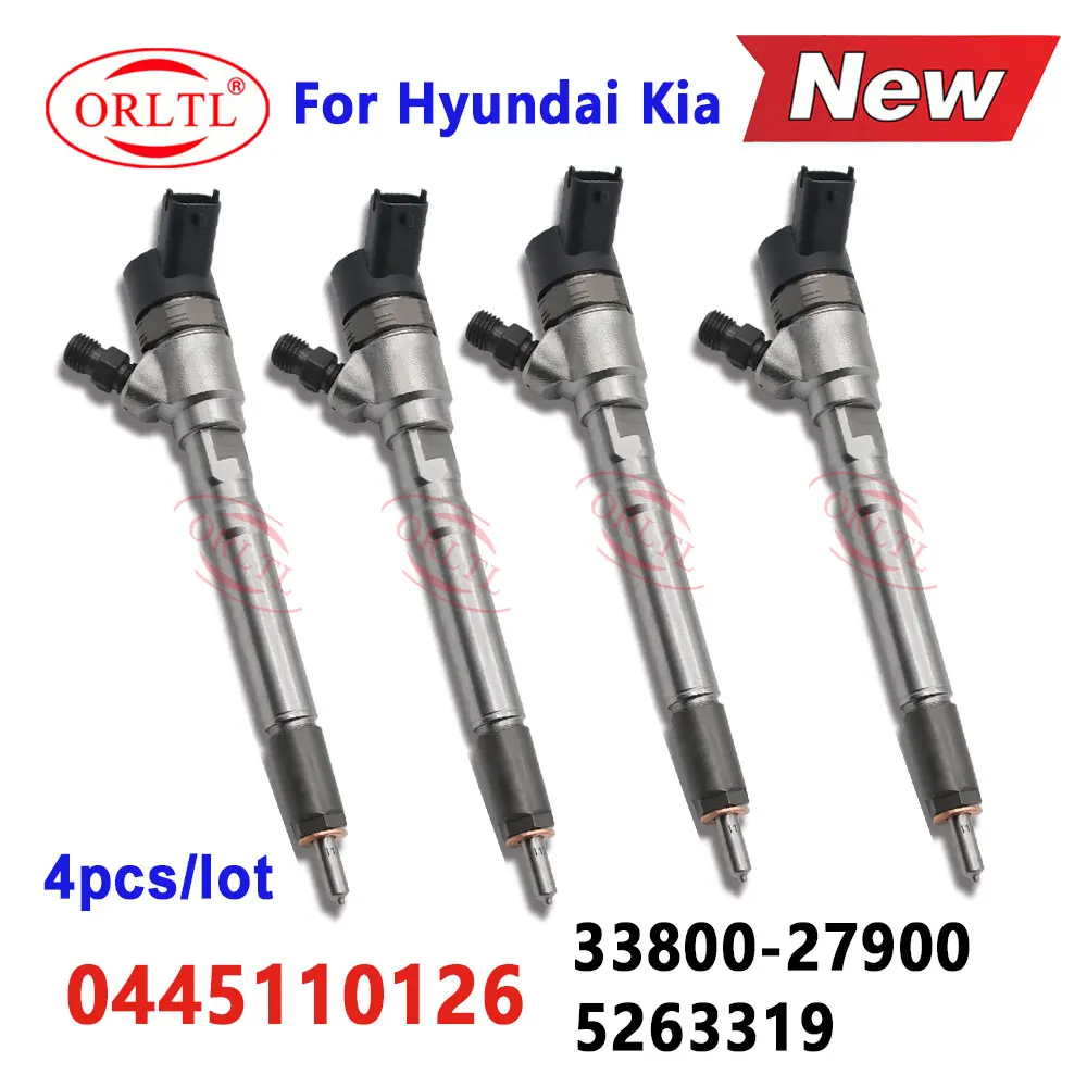 

4PCS 0445110126 Diesel Fuel Injection 0445 110 126 New Injector Nozzle 33800-27900 for BOSCH HYUNDAI KIA 0 445 110 126