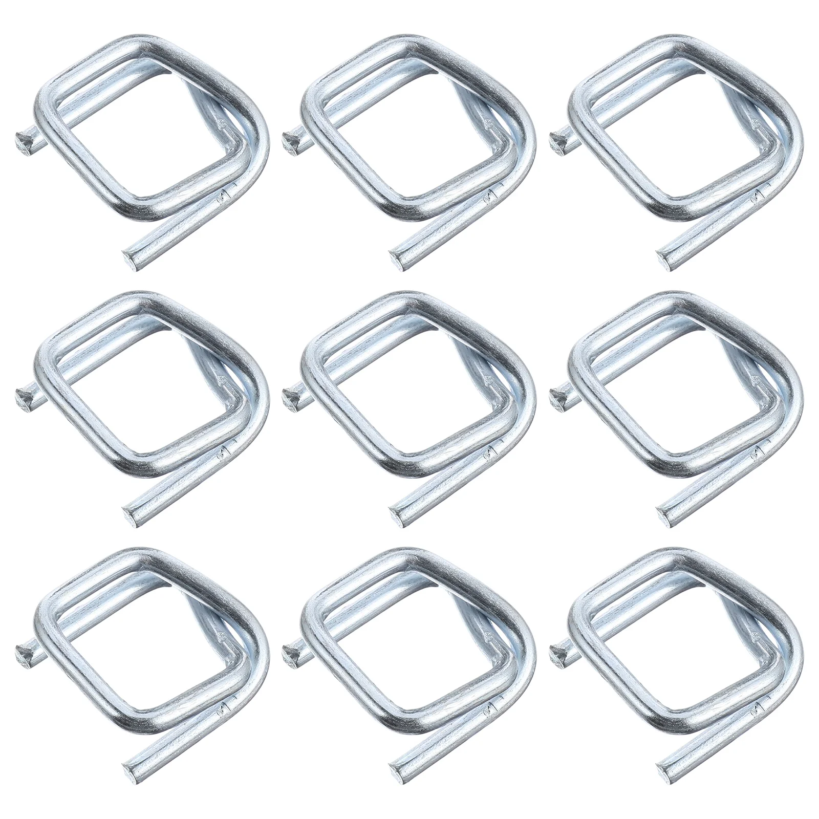 

100pcs Galvanized Metal Packaging Buckles Heavy Duty Cord Strapping Adjuster for Fastening Woven Cords Bags Hardware