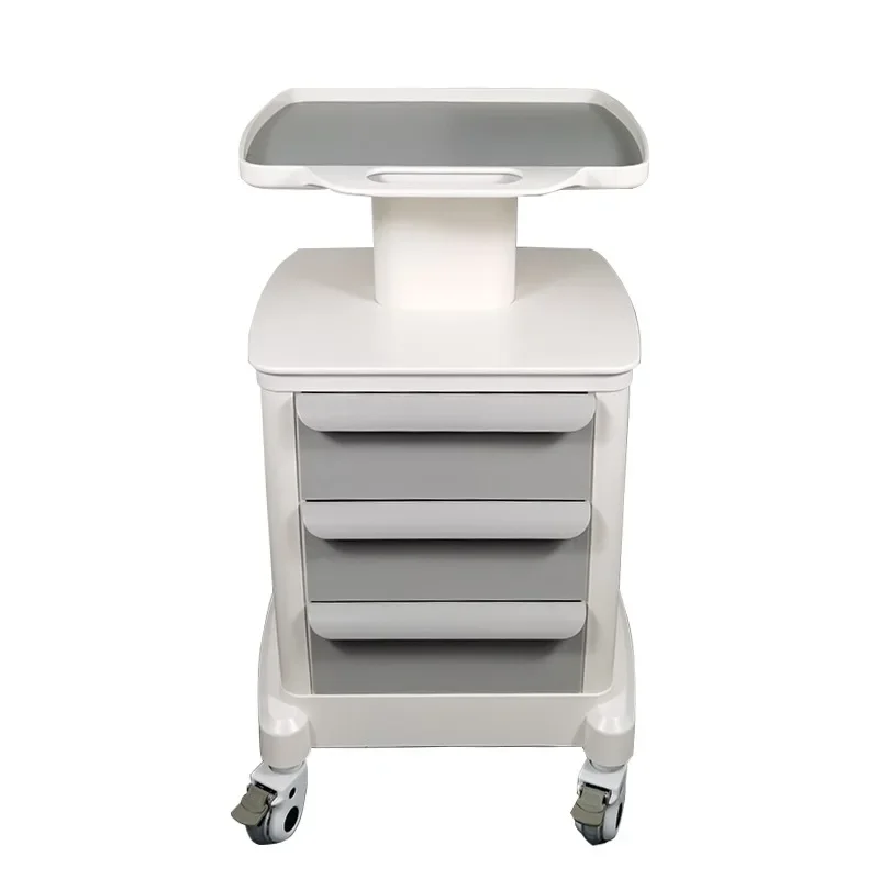 Medical Clinic Mobile Trolley With Wheels Instrument Base Storage Side Cabinet 3 Drawers Dental Laboratory Cart