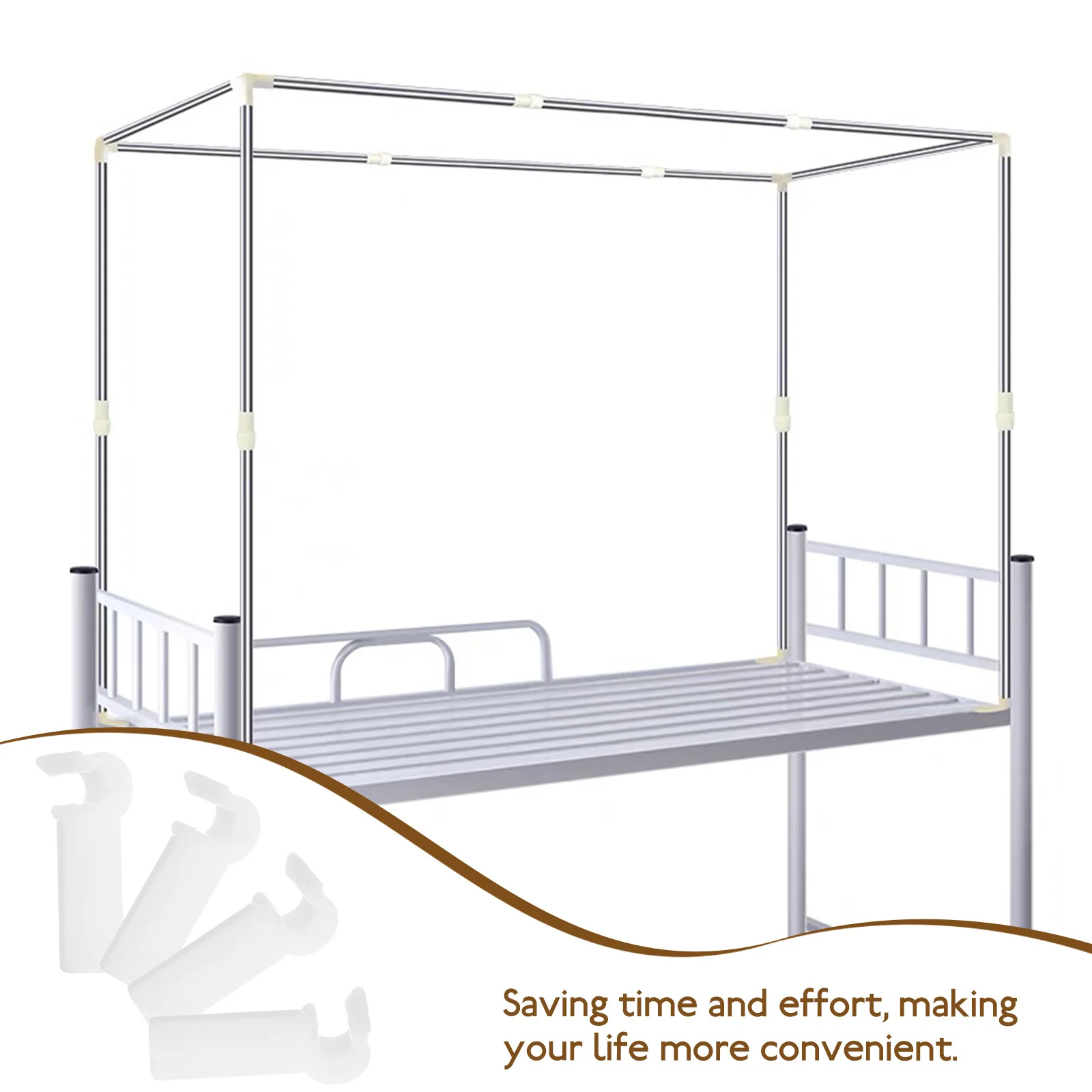 

4Pcs Mosquito Net Bracket Rod Buckle Heavy Duty Plastic Mounting Rack Buckle Secure Fixation for Mosquito Nets No Sagging