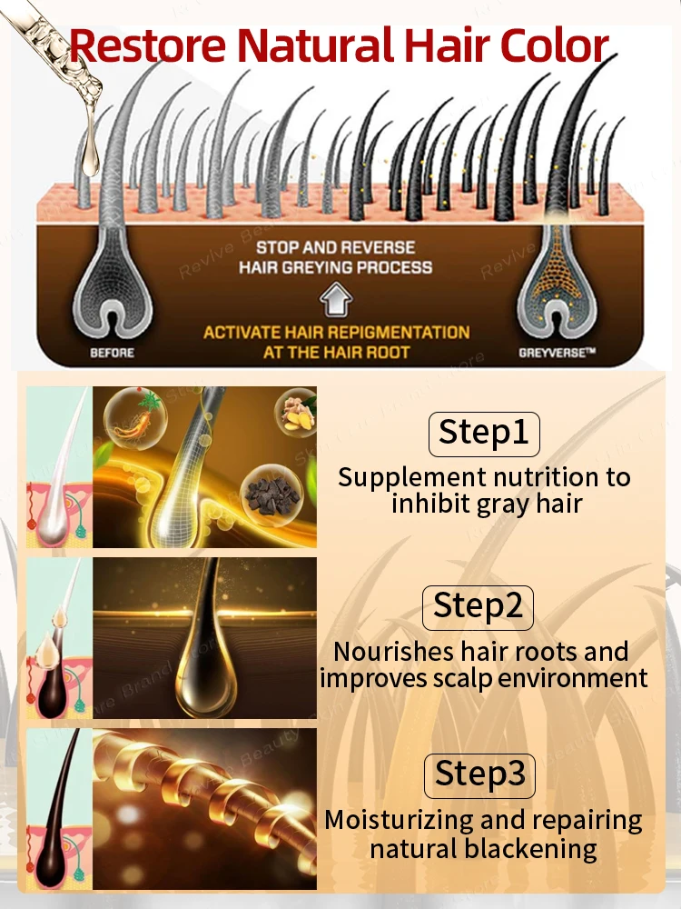 قاتل الشعر الأبيض، يزيل الشعر الرمادي ويعيد لون الشعر الطبيعي خلال 7 أيام #6