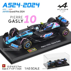 Bburago 1:43 F1 2024 10# Pierre Gasly Alpine F1 Team A524 #31 Esteban Ocon Alloy Car Die Cast Car Model Competition vehicles