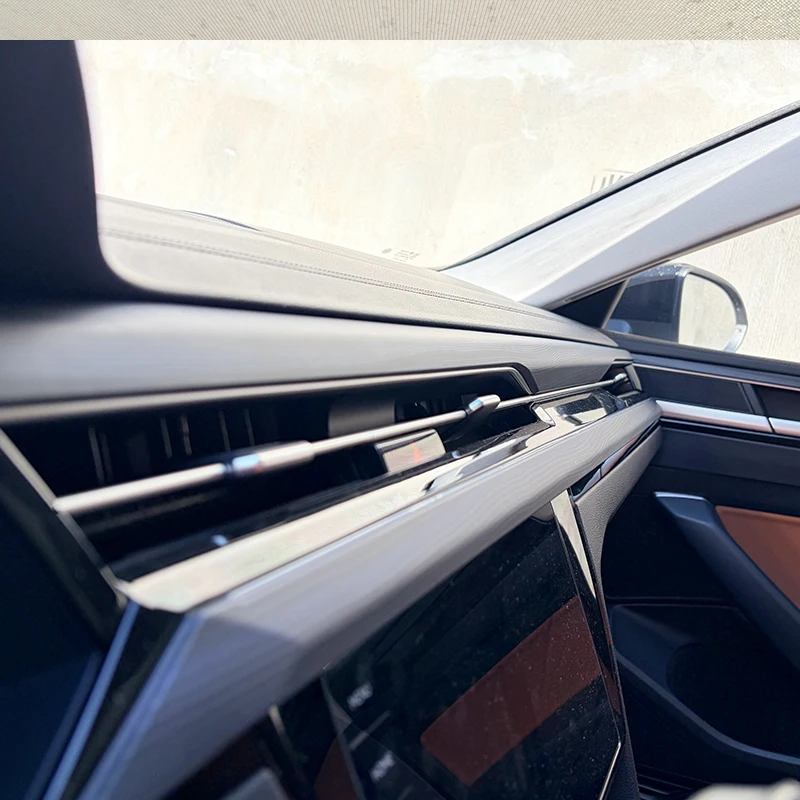 For VW Arteon Interior Decorative Strip 2021 2022 2023 2024 2025 2026 Sedan Arteon Interior Mouldings ABS Carbon Fiber Pattern view 4