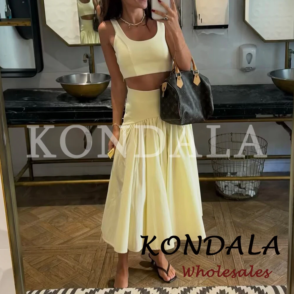KONDALA Chic Vintage Yellow Wo - Fly Line ulasan dan harga